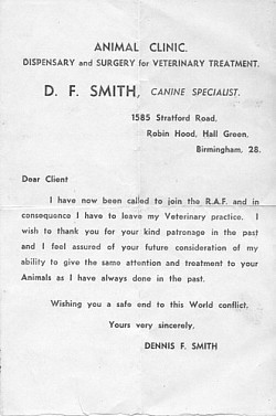 Dennis Smith's letter to customers