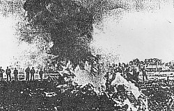 JB-280 still burning the day after she crashed