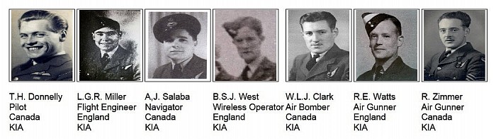 The complete crew of JB-280 lost over Nieuw-Schoonebeek, Drenthe Jan 1944