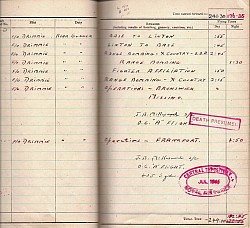 Last page of Dennis Smith's Flying Logbook 14.1.1944